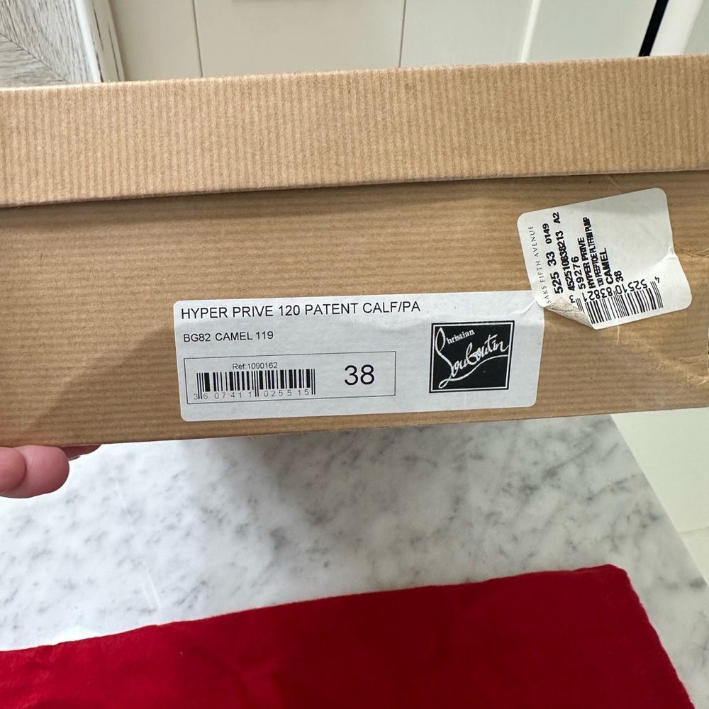 CHRISTIAN LOUBOUTIN Hyper Prive 120 Patent Leather Camel size 38 - Picture 10 of 11